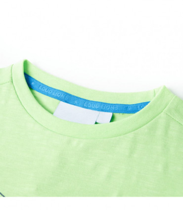 Kids' T-shirt Shark Print Neon Green 116