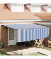 vidaXL Retractable Awning Blue and white 450 x 300 cm Fabric