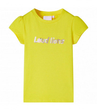 Kids' T-shirt with Cap Sleeves Bright Yellow 104