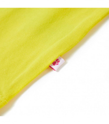 Kids' T-shirt with Cap Sleeves Bright Yellow 104