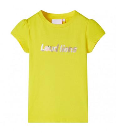 Kids' T-shirt with Cap Sleeves Bright Yellow 116