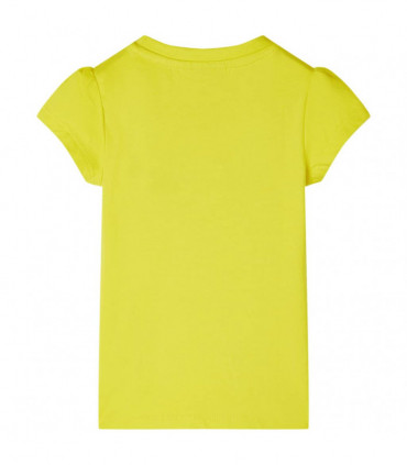 Kids' T-shirt with Cap Sleeves Bright Yellow 116