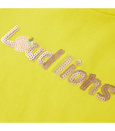 Kids' T-shirt with Cap Sleeves Bright Yellow 116