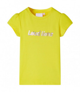 Kids' T-shirt with Cap Sleeves Bright Yellow 128