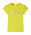 Kids' T-shirt with Cap Sleeves Bright Yellow 92
