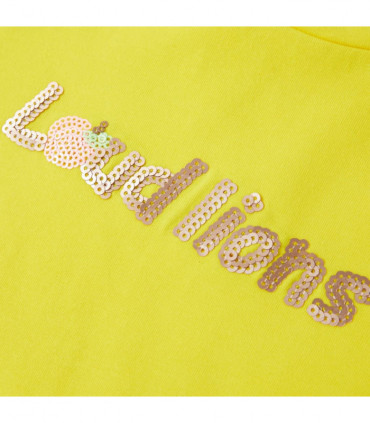 Kids' T-shirt with Cap Sleeves Bright Yellow 92