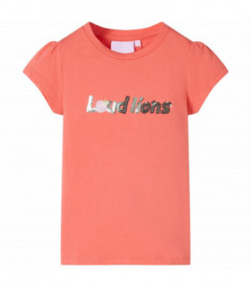 Kids' T-shirt with Cap Sleeves Coral 104