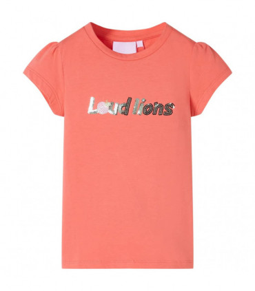 Kids' T-shirt with Cap Sleeves Coral 140