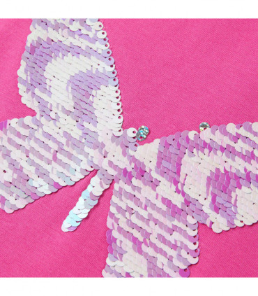 Kids' T-shirt with Cap Sleeves Dark Pink 104