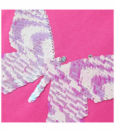 Kids' T-shirt with Cap Sleeves Dark Pink 116