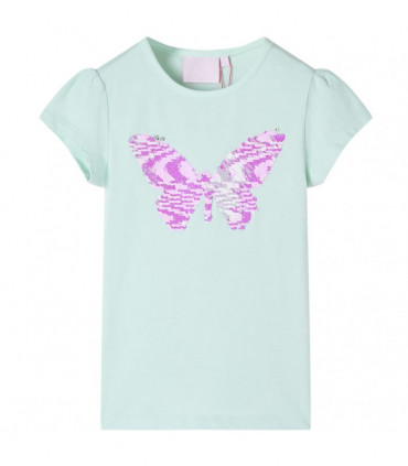 Kids' T-shirt with Cap Sleeves Light Mint 128