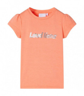 Kids' T-shirt with Cap Sleeves Neon Orange 104