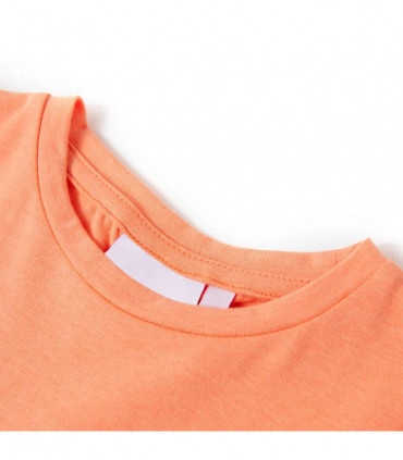 Kids' T-shirt with Cap Sleeves Neon Orange 104
