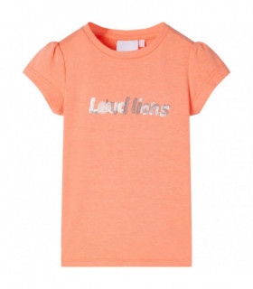 Kids' T-shirt with Cap Sleeves Neon Orange 116