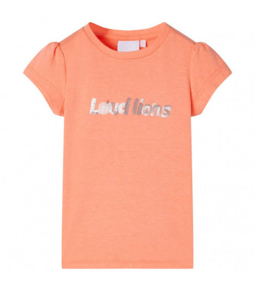 Kids' T-shirt with Cap Sleeves Neon Orange 116