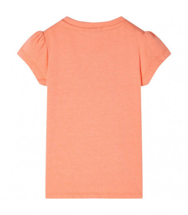 Kids' T-shirt with Cap Sleeves Neon Orange 128