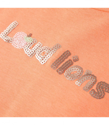 Kids' T-shirt with Cap Sleeves Neon Orange 128