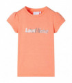 Kids' T-shirt with Cap Sleeves Neon Orange 140