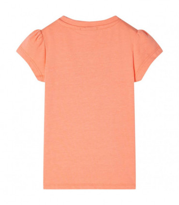 Kids' T-shirt with Cap Sleeves Neon Orange 140