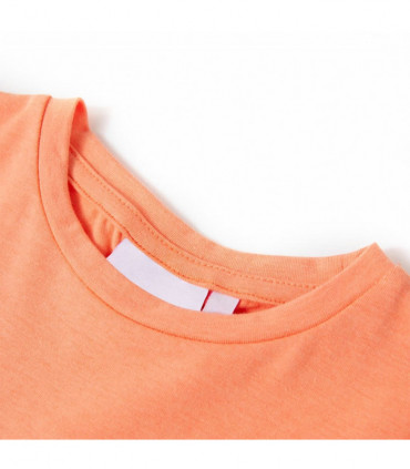 Kids' T-shirt with Cap Sleeves Neon Orange 140