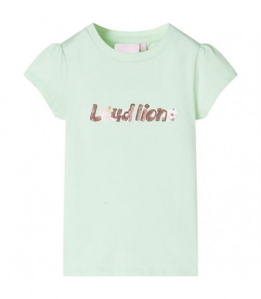 Kids' T-shirt with Cap Sleeves Soft Green 104