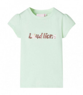 Kids' T-shirt with Cap Sleeves Soft Green 116