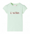 Kids' T-shirt with Cap Sleeves Soft Green 116