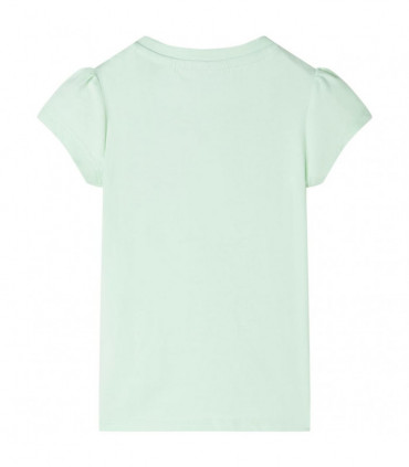 Kids' T-shirt with Cap Sleeves Soft Green 116