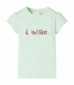 Kids' T-shirt with Cap Sleeves Soft Green 128