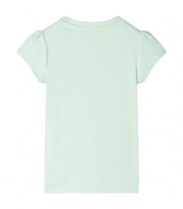 Kids' T-shirt with Cap Sleeves Soft Green 140
