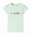 Kids' T-shirt with Cap Sleeves Soft Green 92