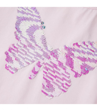 Kids' T-shirt with Cap Sleeves Soft Pink 116