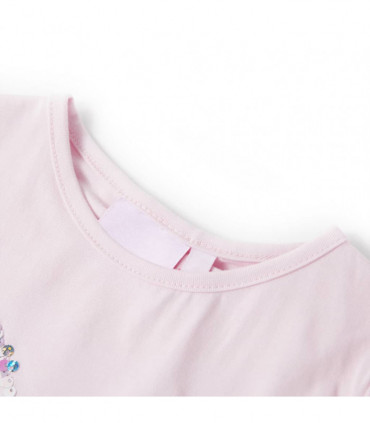 Kids' T-shirt with Cap Sleeves Soft Pink 128