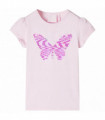 Kids' T-shirt with Cap Sleeves Soft Pink 140