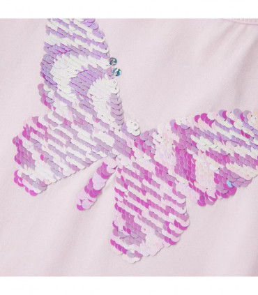 Kids' T-shirt with Cap Sleeves Soft Pink 140