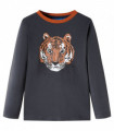Kids' T-shirt with Long Sleeves Anthracite 116
