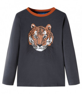 Kids' T-shirt with Long Sleeves Anthracite 128