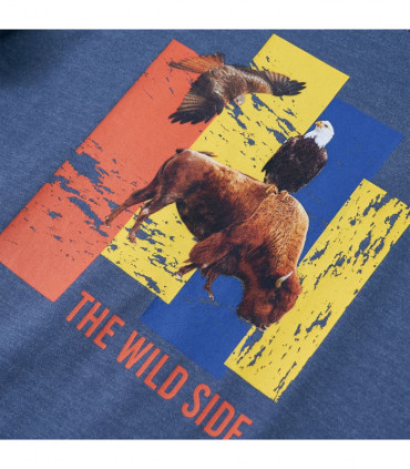 Kids' T-shirt with Long Sleeves Blue Melange 140