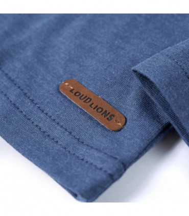 Kids' T-shirt with Long Sleeves Blue Melange 140