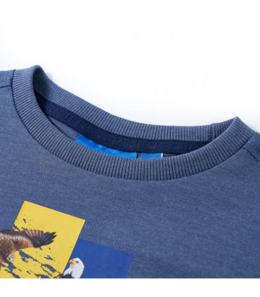 Kids' T-shirt with Long Sleeves Blue Melange 92