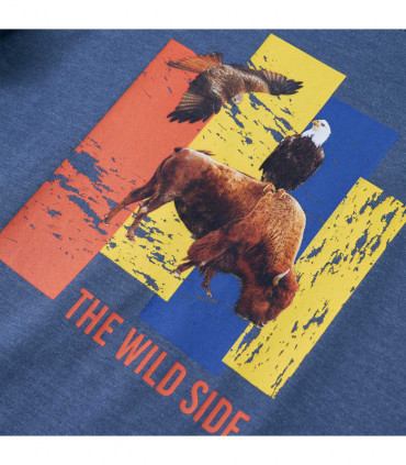 Kids' T-shirt with Long Sleeves Blue Melange 92