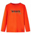 Kids' T-shirt with Long Sleeves Bright Orange 116