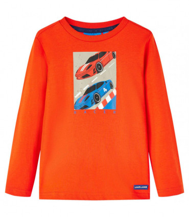 Kids' T-shirt with Long Sleeves Bright Orange 128