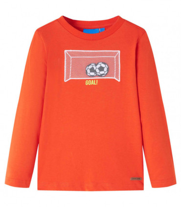 Kids' T-shirt with Long Sleeves Bright Orange 128