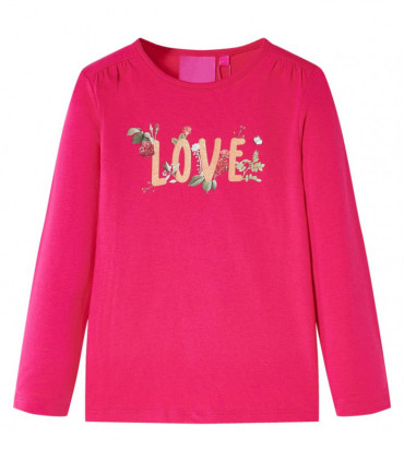 Kids' T-shirt with Long Sleeves Bright Pink 104