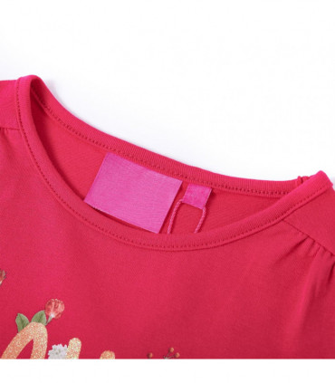 Kids' T-shirt with Long Sleeves Bright Pink 104