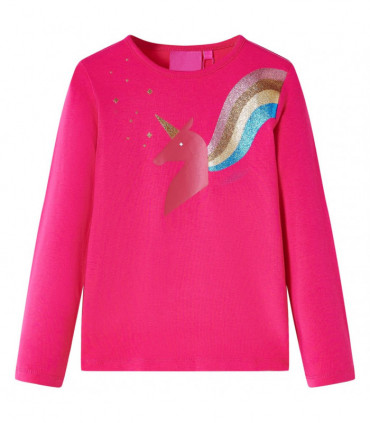 Kids' T-shirt with Long Sleeves Bright Pink 116