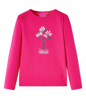 Kids' T-shirt with Long Sleeves Bright Pink 116