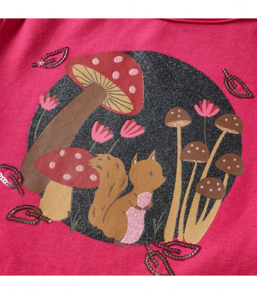 Kids' T-shirt with Long Sleeves Bright Pink 128