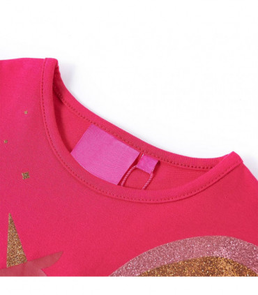Kids' T-shirt with Long Sleeves Bright Pink 128